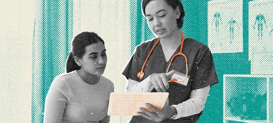 healthcare provider speaking with a patient