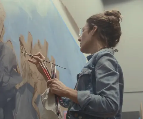 behind-the-scenes mural by artist renee caouette sims