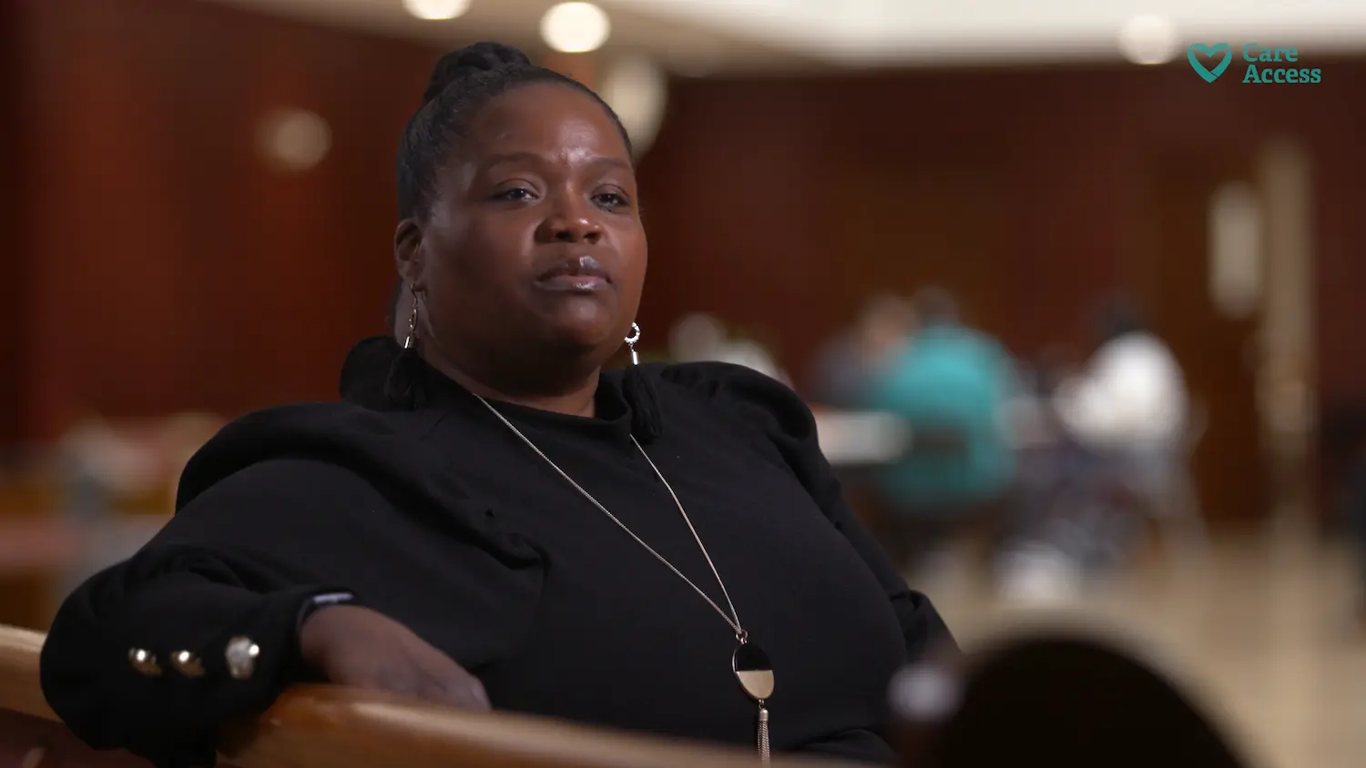 woman confidently looking at camera