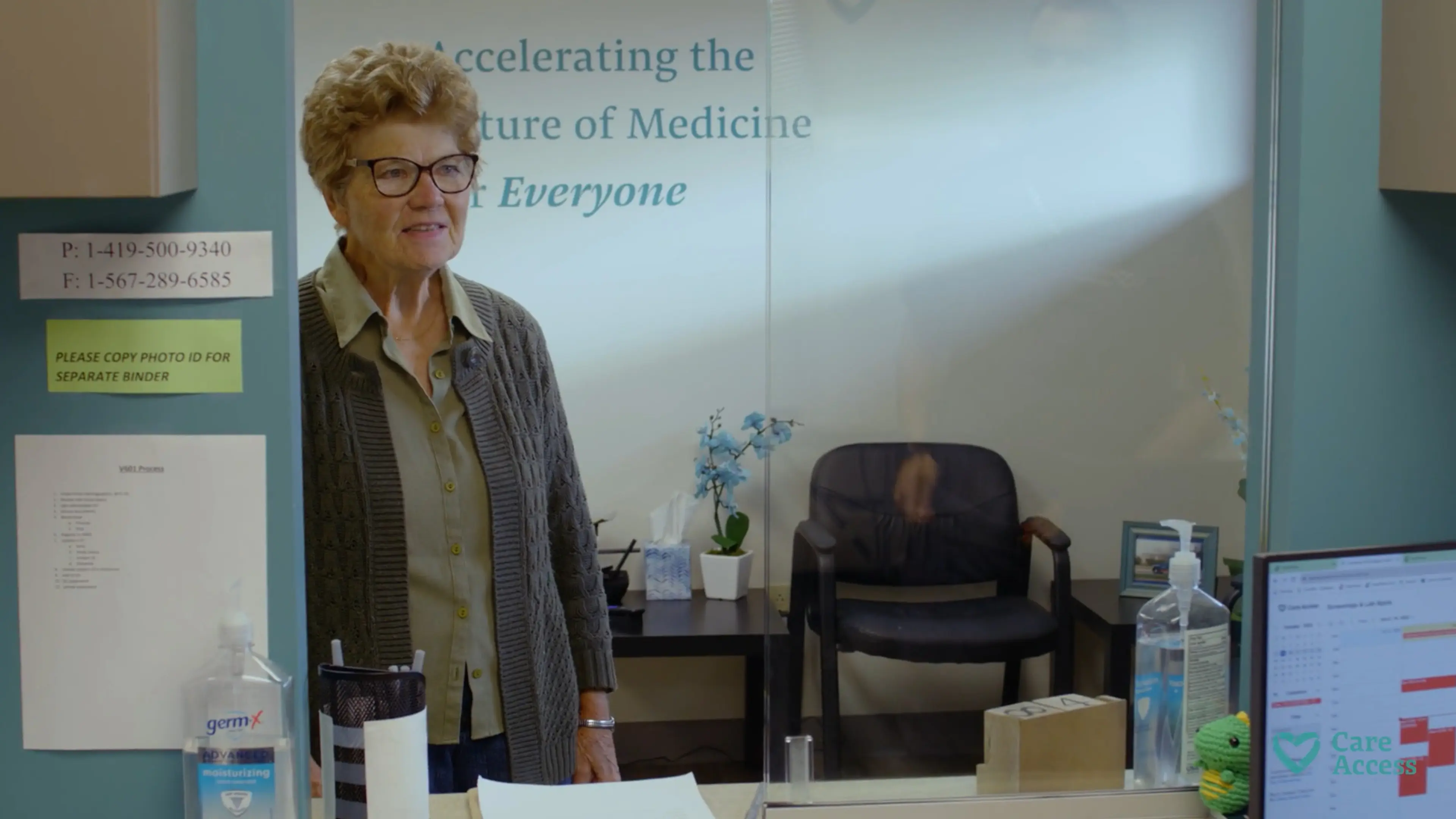 Joyce participating in a clinical trial