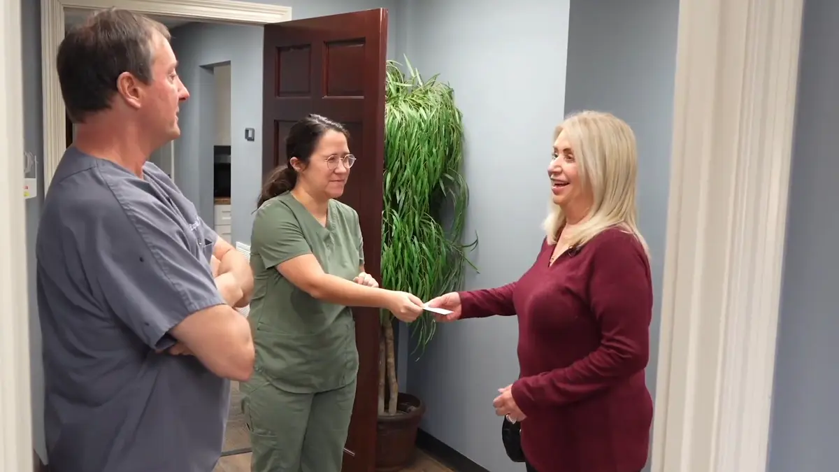 Susan participating in a clinical trial